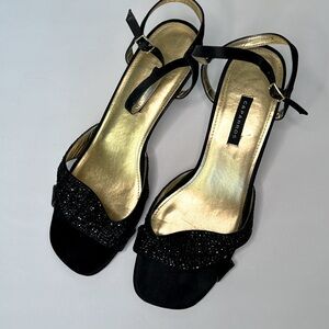 Caparros Black Beaded Dress Sandal 9.5 B.